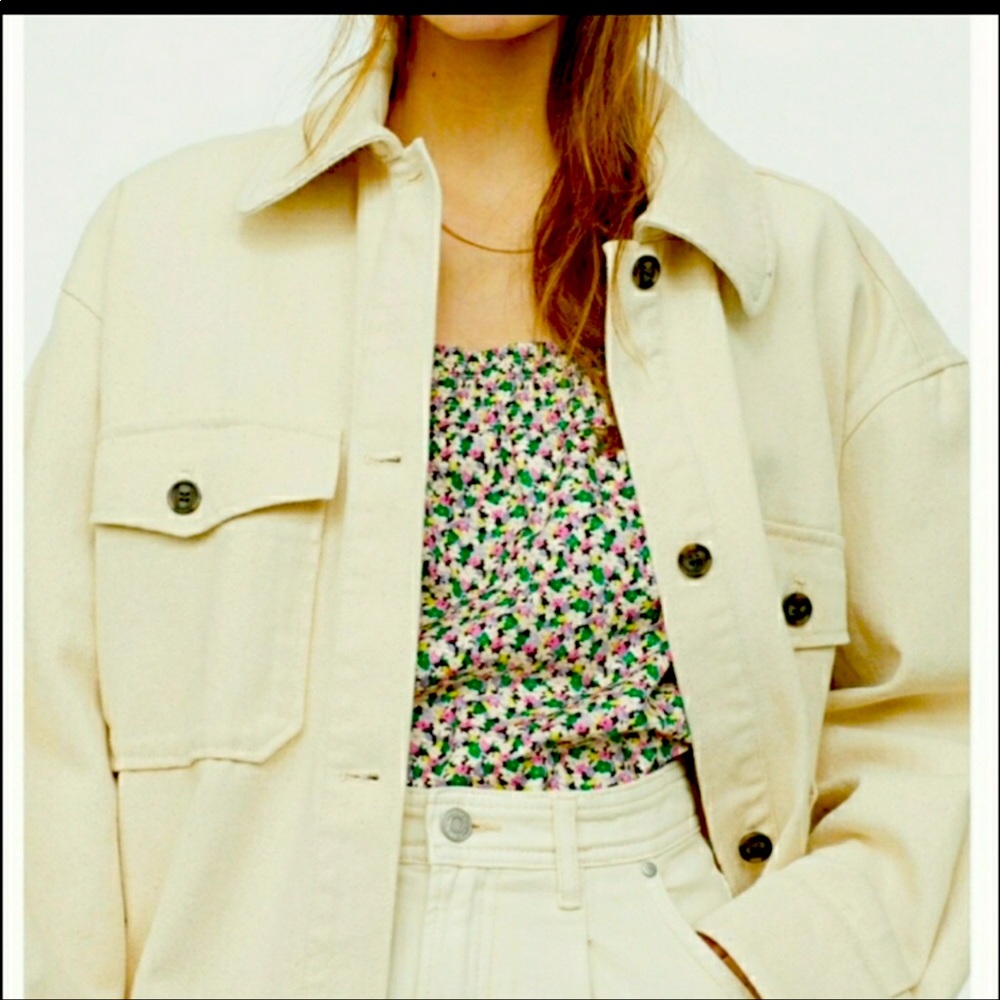 H&M MINI FLORAL ORGANIC WOVEN TOP